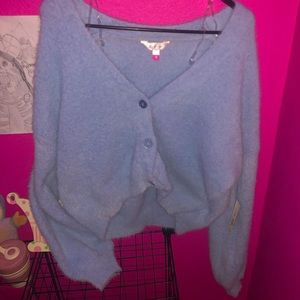 No boundaries blue cropped sweater